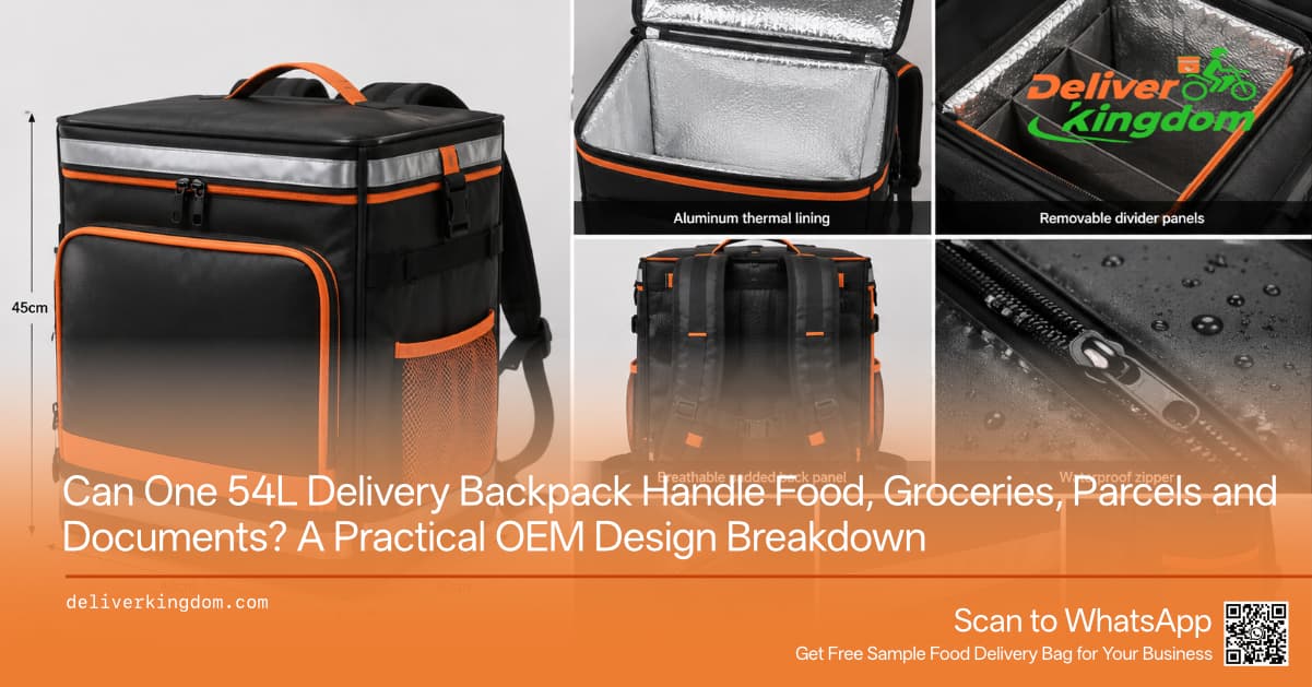 ¿Puede una mochila de reparto de 54L manejar comida, comestibles, paquetes y documentos? Un desglose práctico del diseño OEM