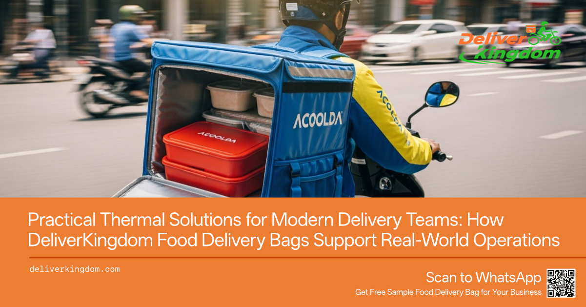 Soluciones térmicas prácticas para equipos de reparto modernos: cómo las bolsas de reparto de alimentos de DeliverKingdom facilitan las operaciones en el mundo real