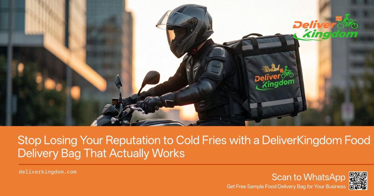 Deja de perder tu reputación por culpa de las patatas fritas frías con una bolsa de reparto de comida de DeliverKingdom que realmente funciona.