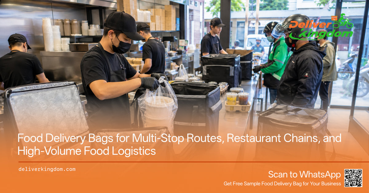 Bolsas para entrega de alimentos para rutas con múltiples paradas, cadenas de restaurantes y logística de alimentos de alto volumen