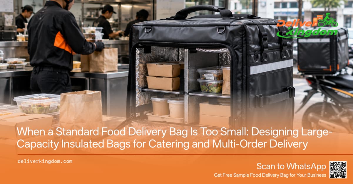 Cuando una bolsa de reparto de comida estándar es demasiado pequeña: diseño de bolsas térmicas de gran capacidad para catering y reparto de pedidos múltiples