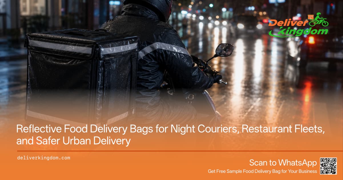 Bolsas de reparto de comida reflectantes para mensajeros nocturnos, flotas de restaurantes y entregas urbanas más seguras