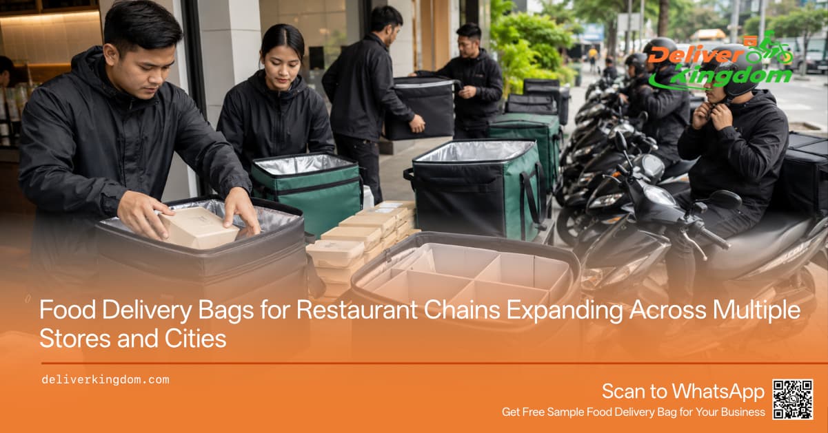 Bolsas de reparto de comida para cadenas de restaurantes que se expanden a través de múltiples tiendas y ciudades